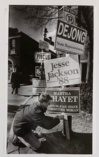 1988 Boston MA Beacon Hill Voting Polling Station Jesse Jackson VTG Press Photo picture