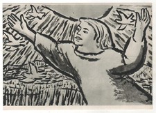 A CHILD NEEDS PEACE Girl ART A. Moras Old Germany postcard picture