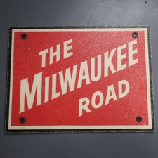 Milwaukee Road RR Diesel Locomotive Herald Fiberglass Sign - 16.75” x 22.75” picture