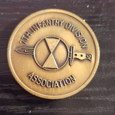 US Army 7th Infantry Division Association Challenge Coin WWI WWII Korea picture