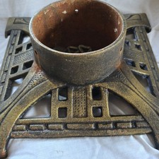 Vintage Castmaster Hand Finished Heavy-Duty Cast-Iron Christmas Tree Stand Gold picture
