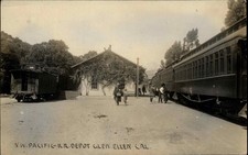 Glen Ellen California CA RR Train Station Depot VERY RARE c1916 RPPC Postcard picture
