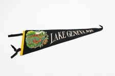 Vintage Lake Geneva Wisconsin Souvenir Felt Pennant 27