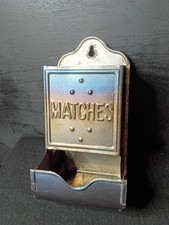 1930s PNCO METAL MATCH HOLDER SUPER RARE RAINBOW HEAT FINISH Hand Polished 💎 picture