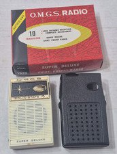 Vintage O.M.G.S. Super Deluxe Shirt Pocket Radio Solid State 1020 Transistor Box picture