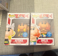 Funko Pop Asterix & Obelix Asterix #129 Obelix #130 2-Pack w/ Protector picture