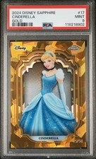 2024 Topps Chrome Disney Sapphire Cinderella #17 Gold Refractor /50 PSA 9 MINT picture
