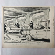 Vintage 1960s Newspaper Comic Illustration Art Police Drunk Driver Toronto  picture