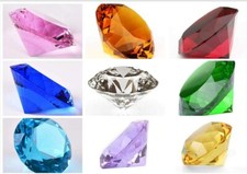 80mm/3'' Home Office Decor Wedding Decoration Glass Diamond Shaped Paperweight picture