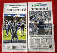 Seattle Seahawks (NFL) Superbowl LX 2026 Seattle Times Newspaper. Complete Mint. picture