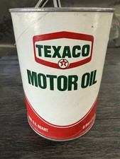 Vintage 1979 Texaco Motor Oil 1 Quart FULL Unopened Can Gas Station Advertising picture