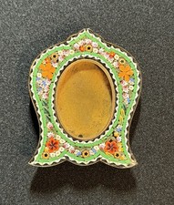 Antique Victorian Edwardian Handmade Micro-Mosaic Glass Flowers Picture Frame picture