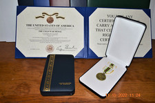 Full Size Cold War medal in a display box with Folder picture