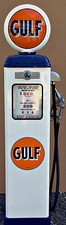 NEW GULF  REPRODUCTION GAS PUMP - ANTIQUE OIL  REPLICA (WHITE & BLUE) * picture