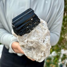 2.75LB Natural black tourmaline Crystal gemstone rough mineral specimen picture