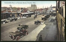 Vintage Postcard Automobile Row Omaha Nebraska picture