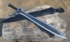 27'' Handmade Roman Gladius Sword, Full Tang Carbon Steel Blade, Leather Sheath picture