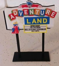 Adventureland 1970s Amusement Park Sign Addison Illinois Miniature Diorama Sign picture