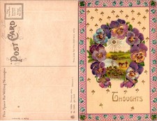 Vintage 1907 Postcard Pansies Flowers Lake Birds W. Gold Publishing picture