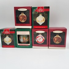 Vintage Christmas Hallmark 1988-1995 Balls Christmas Ball Ornaments  Lot of 6 picture