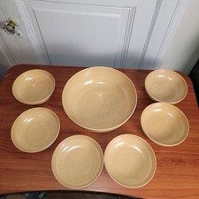 VTG Ellinger Agatized Wood Bowls Set of 7 # 100,  6- #60 1950’s Salad/Dessert picture