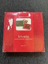 Vintage Trivets Northwoods Collection-set Of 3- 6”x6” picture