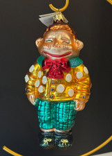 Vintage Christopher Radko JINKS CLOWN  Freckles Christmas Ornament Glass 1998 picture