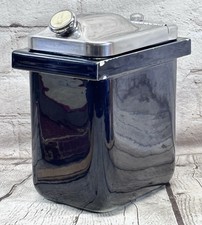 Hall China Stanley Knight Chocolate Fudge Topping Jar Black Ceramic w Lid picture