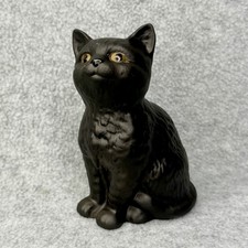 Black Cat Figurine Cute Little By Beswick England Vintage Halloween Matte Kitten picture