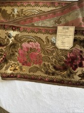 Vintage Antique Victorian Edwardian Chiseled Velvet Floral Border Fabric N.O.S. picture