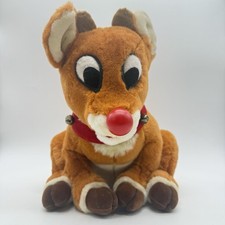 Gemmy Rudolph The Red Nosed Reindeer Plush Singing Light Up 1998 Animated Works picture