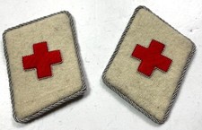 WWII GERMAN HEER SANI OFFICER NCO COLLAR TABS-SANI MEDIC DOCTOR picture