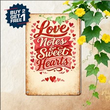 Happy Valentines Day Tin Sign Vintage Romantic Heart Bedroom Metal Plaque 8x12 picture