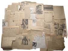 113 WW1 Era Newspaper Clippings Lot Military Leaders War History Politics Loose picture