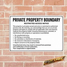 No Trespassing Warning Metal Sign Private Property Security Plaque picture