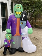 BLOWOUT FUN 6 ft Inflatable Frankenstein & Bride Halloween Yard Decor Blow Up picture