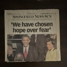 Springfield News-Sun Newspaper Jan 21 2009 Obama Inauguration 