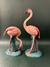 Vintage Will-George Pasadena Flamingo Pair Signed Figurines Mid-Century picture