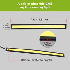2Pcs LED Daytime Running Lights Car COB DRL Fog IP45 Waterproof Strip Day picture