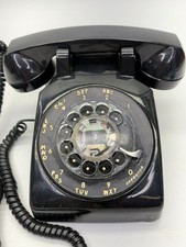 Vintage Black Rotary Dial Desk Phone 1940s-60s picture