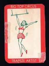 1940s? 1950s? Big Top Circus -- Trapeze Artist -- hand cut with tape PR picture