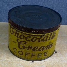 Vintage Chocolate Cream Coffee Tin 1 Lb Western Grocer Mills Marshalltown Iowa picture
