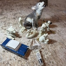 LENOX MIKASA Dept 57 Animal Trio Swan Elephant Dolphin Figurines Pup Wolf picture