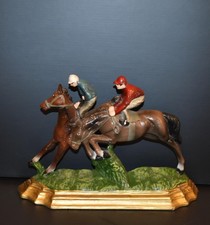 Vintage Cast Iron Equestrian Horse Riding Door Stop picture