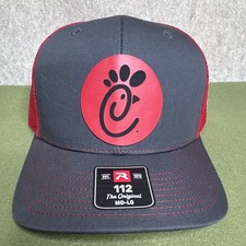 Chick-fil-A Mesh Trucker Hat Cap Flexfit 112 Gray/Red/Black Restaurants picture