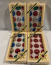 Vintage Rauch Glass Christmas Ornaments Multicolor/Red Balls 4 Boxes of 15 60T picture