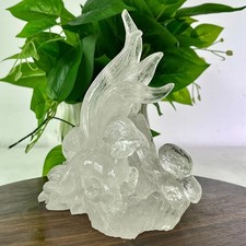 3.02LB Beautiful white crystal nine tailed fox hand carved specimen picture