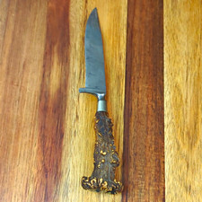 Vintage JA Henckels Solingen Germany Stag Handle Hunting Knife Fixed Blade 1950s picture
