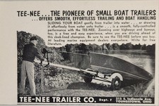 1954 Print Ad Tee-Nee Small Boat Trailers Slides Boat in Water Youngstown,Ohio picture
