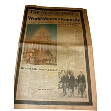 Vintage Denver Post Nov 25 1963 Newspaper JFK Funeral World Mourns Kennedy picture